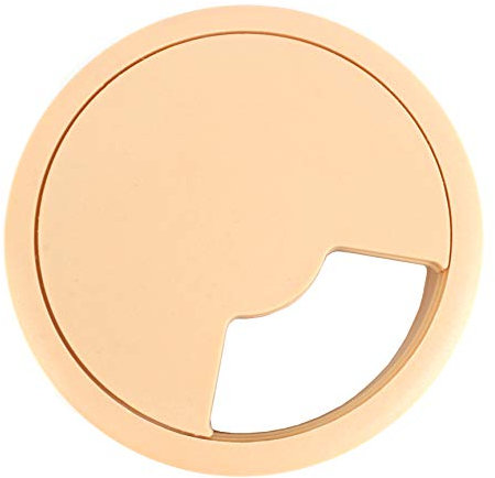 10x Beech Desk Grommets - 80mm Cable Tidy Discs for Office/School Desks and Media Units