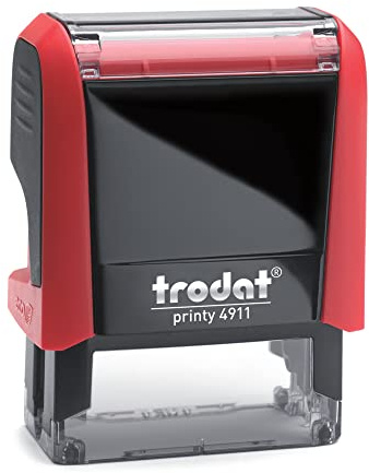 Trodat Printy Line 4911 (Rouge, Medium 37x13 mm) Tampon encreur professionnel personnalisé, auto-encreur, tampon d'entreprise, tampon d'adresse