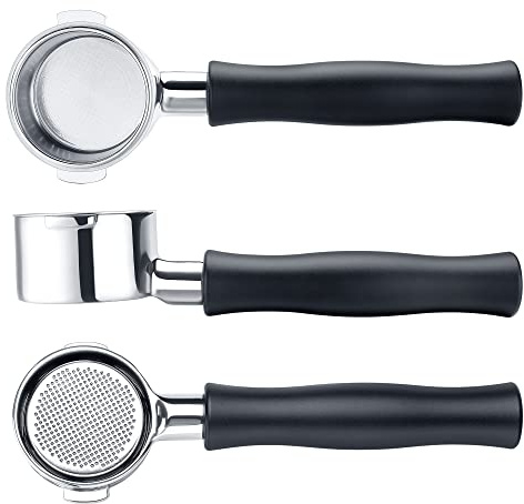 Normcore Siebträger ohne Boden, 51 mm, 2 Ohren, passend für Delonghi ECP3420/EC155/BCO430/EC260 mit eloxiertem Aluminiumgriff (Korb im Lieferumfang enthalten) – inklusive Siebträger-Filterkorb