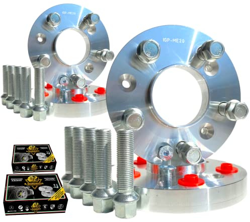 IGP Kit 4 Distanziali Ruote 12 + 12 mm Compatibili Con Audi A3 S3 type Sportback 8V 8VA new 8YA 8P 8P1 8PA dal 2003 al 2024 + 20 bulloni in Acciaio
