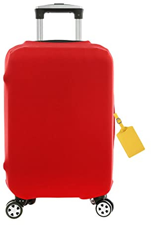 FANSU Elastisch Kofferhülle Kofferschutzhülle, Mode Einfarbig Design für 18 bis 32 Zoll Reisekoffer Schutzhülle Waschbar Reisekoffer Gepäck Cover mit Reißverschluss (Rot,XL(28-29 Zoll))