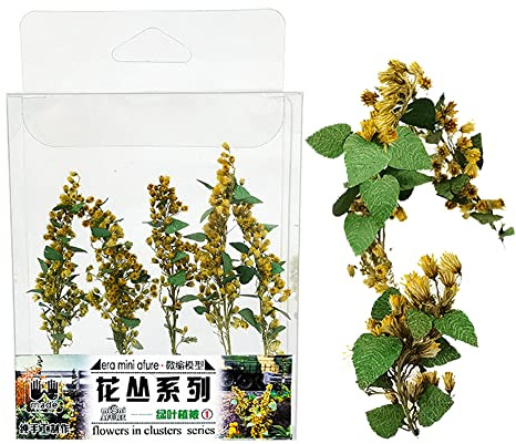 Cayway Flower Grass Tufts Sandtischset, Gelb Bäume Modellbau, Terrain Model Kit für Miniaturlandschaften, Sandtisch Themenmodelle, Landschaftsmodell, Garten