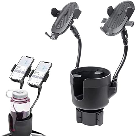 Rianpesn Portabicchieri per Auto Porta Telefono,Supporto espansore per portabevande con Collo Flessibile - Staffa per Telefono con Rotazione di 360 Gradi per lattine Pop, Tazze da caffè
