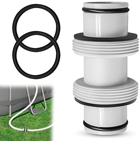 Pool Hose Adapter, 1.5 to 1.5 Pool Hose Connector Coupling Pool Pump Connectors with 2 Rings Gaskets, Pool Vacuum Hose Adapter Connector for Ground Swimming Pool, Pool Adapter Fittings (2 Heads)