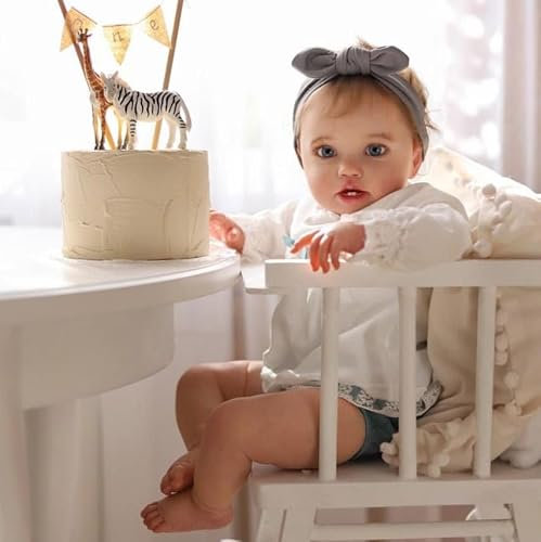 Zero pam Reborn Baby Mädchen 24 Zoll 60CM Reborn Puppen Lebensecht Babypuppe Wie Echtes Baby Silikon Puppen Echt Aussehende Babypuppen Weicher Körper
