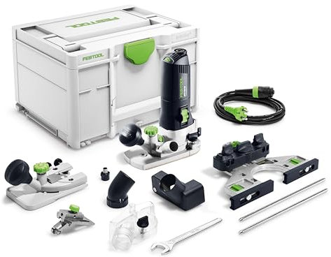 Festool Modul-Kantenfräse MFK 700 EQ-Set (mit Seitenanschlag, Frästisch, Spannzange, Gabelschlüssel, Tastschuh, Schraubendreher, Absaughaube, plug it-Netzkabel), im Systainer