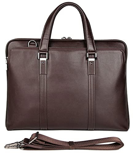 Herren Laptoptasche Arbeitstasche Handtasche, Herren Business Aktentasche 15,6 Zoll Laptop Portfolio Satchel Umhängetasche Handtasche Vintage echtes Leder Umhängetasche Laptop Businesstasche Schultert