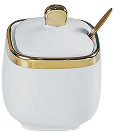 Colcolo Azucarero de cerámica, Recipiente para Sal, Caja Moderna, Caja de Cocina, Bote para condimentos, Tarro para condimentos para encimera de Cocina casera, Cuadrado