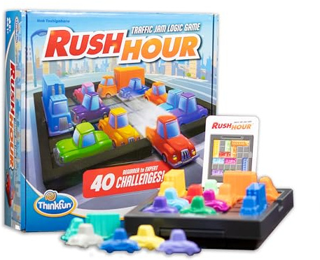 ThinkFun Rush Hour Traffic Jam Logikspiel – fesselndes STEM-Spielzeug für Kinder ab 8 Jahren, verbessert Denk- und Planungsfähigkeiten, über 20 Auszeichnungen, seit über 20 Jahren vertrauenswürdiger