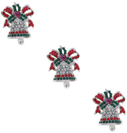 GALPADA 3stücke Vintage Weihnachtsglöckchen Brosche Aus Stilvolles Accessoire Für Damen Für Kleidung Schals Und Hüte Perfektes Weihnachtsgeschenk
