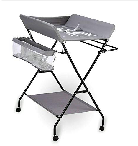 Wickeltisch klappbar mit Wickelauflage, Mobiler Wickeltisch höhenverstellbar, Tragbarer Wickeltisch Klappbarer Wickeltisch Reisewickeltisch bis 25 kg