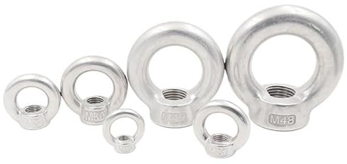 HESHUWEN Ringschraube 304(A2) Edelstahl Ringmuttern/Ringschrauben M3 M4 M5 M6 M8 M10 M12 M14 M16 M18 M20 M24 M27 M30 öSenschrauben(Ring Nut,M5)
