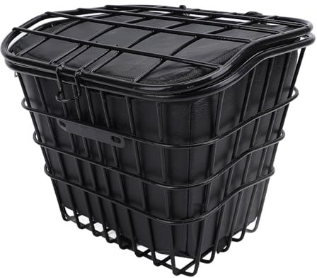 Panier de Vélo Avant, Panier de Vélo électrique étanche en Métal avec Sac de Doublure Amovible, Porte-Bagages de Vélo pour Transporter Chien, Animal de Compagnie,Une