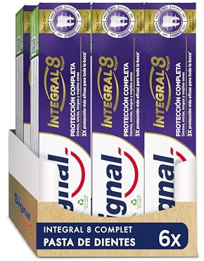 Signal Pasta de Dientes Integral 8 Protección Completa Con ingredientes de origen natural 75ml x6