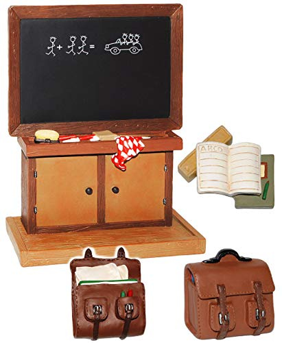 alles-meine.de GmbH große 3-D Figur - Schultafel/Kreidetafel - Miniatur - 18,8 cm - Tischdeko aus Kunstharz/Gilde Clown - zur Einschulung Zuckertüte/Schuleinführung - S..