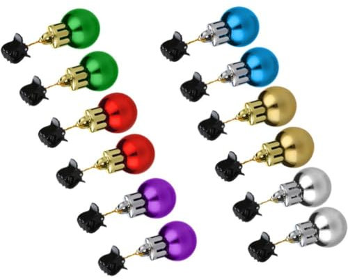 Lpitoy 12 Stück Bartschmuck Für Männer, Bunte Weihnachtskugeln, Weihnachtsbartglocken, Dekorationen, Gesichtsschmuck, Haarkugeln, Lustige Weihnachtsschmuck