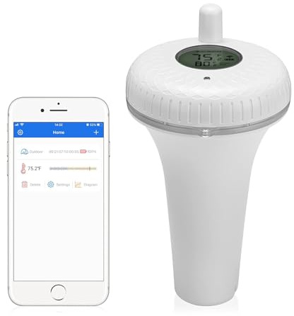 Inkbird Bluetooth Pooltermometer, IBS-P01B Flytande Termometer, IPX7 Vattentät, 2 års historisk datalagring, för pool, fiskdamm, akvarium, bubbelpool
