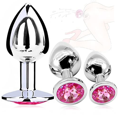 3 Pezzi Anale Butt Plug Set Anal Amal Plug Anale-Dilatatore Analesex Aanalessex Toy Plugs per Uomo e Donne Grande Piccolo (Rosa)