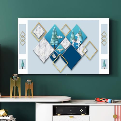 Bright Color Printing TV Cover Monitor Screen Protector Art Cover Type TV Dust Cover For LCD LED Plasma Television Wall Mounted Curved Screen(Size:80IN(W187xH110CM),Color:B)