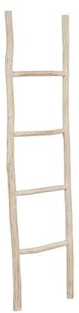 Biscottini Scaletta porta asciugamani bagno 150x3,5x37 - Scala Decorativa in Legno - Scala portasciugamani - Scaletta legno appendi asciugamani - Scaletta portasciugamani da parete Metallo, Bambu