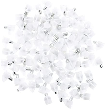 HOMSFOU 100stücke Glasregalhalterung Regalbrettstütze Schrankregalhalterung Glasregalsupport Schrankregalstütze Regalträgerhalter Glasregalstütze Schrankregalstift Schrankregalstift