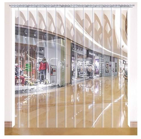 Generisch Streifenvorhang Transparenter PVC-Streifentürvorhang, 1,3 mm/0,05 Zoll Isolierter Türvorhang Schiebetürvorhänge Kunststoffvorhang (1,2 x 2,4 m/3,9 x 7,9 Fuß)