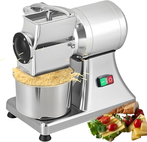 Rallador De Queso Eléctrico Para Queso En Bloque, 40 Kg/H. Rallador De Queso Comercial Para Restaurantes. Rallador De Alimentos De Alta Resistencia. Máquina Ralladora De Queso Eléctrica