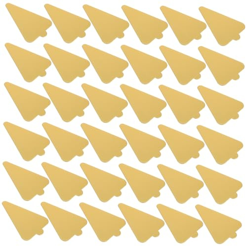 Sosoport 50pcs Triangular Gold Paper Cake Boards for Pastry and Cake Display Elegant Gold Finish Prevents Sticking for Decorating and Other Events