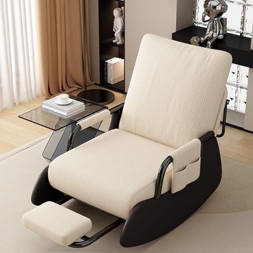 Sedia imbottita per cameretta dei bambini, sedia a dondolo con schienale alto, con poggiapiedi, per soggiorno e camera da letto, sedia a dondolo per interni, comfort e stile
