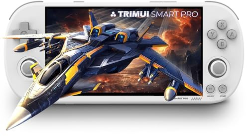 TRIMUI SMART PRO Handheld Game Console, 4.96''IPS Screen Linux System, Retro Hand Held Video Gaming Consoles with 64G/128G/256G TF Card-White||64GB