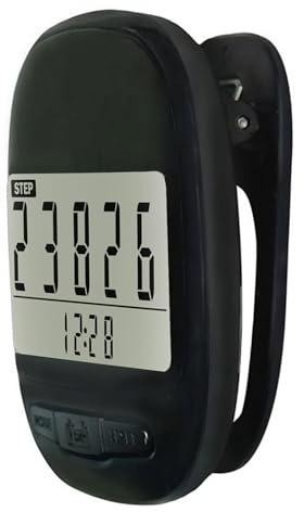 Clip On Pedometer - Large Digital Counter, Portable Walking Tracker, Multifunction Step Recorder, Easy Fitness Odometer | Simple LCD Display, Ideal For Men Women Kids Adults Seniors Exercise