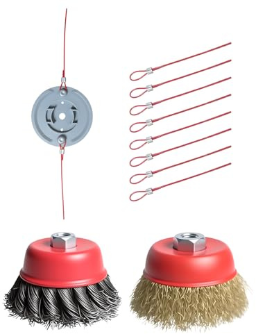 KIESBOHR Mähfaden und Unkrautbürste für CSG01 Rasentrimmer, bestehend aus 10 Mähfaden, 1 Grasfräsenscheibe, 2 Unkrautbürsten