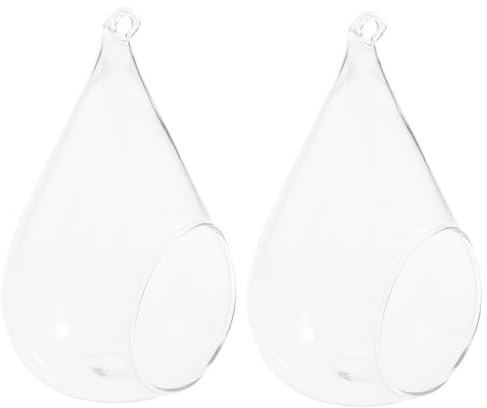 Homoyoyo 2stücke Hängende Glasvase Klein Transparente Blumenvase Dekorative Hängevase Für Schlafzimmer Und Wohnzimmer Für Mikrolandschaft Und Büroaccessoires