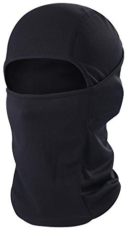 Balaclava Face Mask Adjustable Windproof UV Protection Hood (Black)