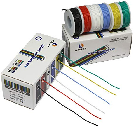CBAZY Hook up Wire Kit (Stranded Wire Kit) 18 Gauge Flexible Silicone Rubber Electric Wire 6 Colors 16.4 feet Each 18 AWG
