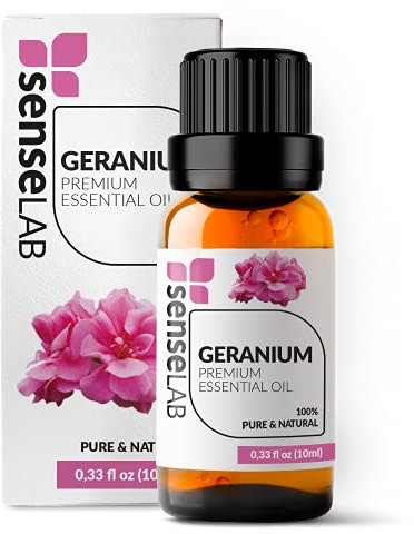 SenseLAB Geranium Essential Oil - 100% Pure Extract - Therapeutic Grade - Diffuser & Humidifier - Skin Care - Relaxing & Soothing - Aromatherapy (10 ml)