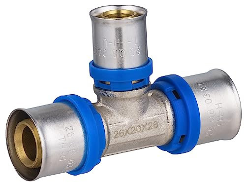 Raccord Multicouche à Sertir Multi profils TH-H-U té réduit diamètre Ø26 mm - Ø20 mm - Ø26 mm - Norme NF 545 pour réseau d'eau potable et chauffage NOYON & THIEBAULT