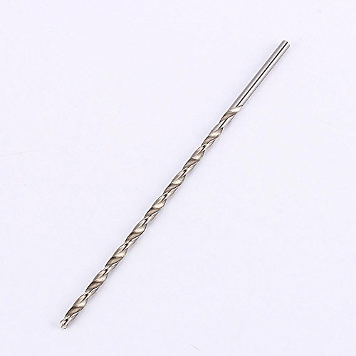 Extra Langer HSS-Spiralbohrer 5 mm Gerader Schaft, 200 mm | Für tiefe Bohrungen in Metall und Beton mit Schlagbohrmaschinen, tiefer Spiralnut für effizienten Spanabtransport