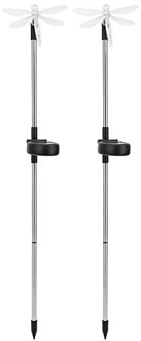 Atyhao Pathway Lights, 2Pcs/Set Unique Dragonfly Solar LED Lawn Light Color Changing Garden Stake Light Decoration