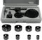 SHEENO 11PCS Hole Saw Cutter Kit,Carbon Steel Downlights Drill Bit Tools for Wood, Plasterboard, Plastic and Non Ferrous Metals(19-64mm)