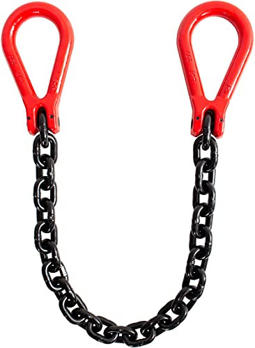 Grade 8 1.5 tonne 7mm Reevable Collar Single Leg Lifting Sling Rigging Chain (1mtr)