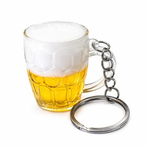 Promotech Porte-clés en forme de chope de bière Oktoberfest en résine unique pour adultes : tradition avec une touche d'élégance