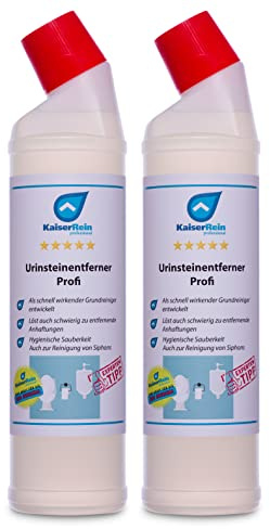 KaiserRein Profi Urinsteinentferner extra stark 2 x 750 ml flüssig Urinsteinlöser I WC Reiniger extra stark I Toilettenreiniger I Sanitärreiniger I Badreiniger und Kalkentferner