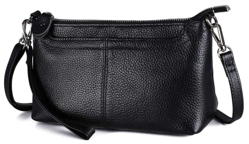 befen Crossbody bags for Women,Small Leather Cross Body Phone Purses Cell Phone Bag Ladies Handbags & Shoulder bags,Black Wristlet Clutch Wallet with Wrist Strap