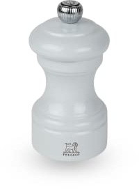 PEUGEOT - Macinapepe Bistro 10 cm - Classica regolazione della macinatura - In legno con sigillo PEFC - Prodotto in Francia - Laccato grigio perla