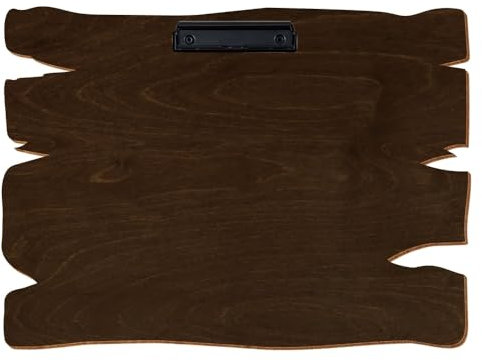 Bütic Holz Klemmbrett Holzbrettform Walnuß dunkel für DIN A3 A4 A5 A6 aus 3mm Birkensperrholz und mit widerstandsfähigem Klarlack versiegelt