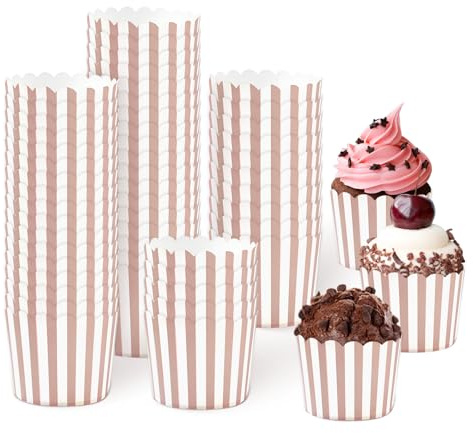 Trsnzul 50 Stück Muffin Förmchen Papier Back Kuchenkörbchen Cupcake Formen Papier Cupcake Backbecher Muffinförmchen Formen Papierkuchen Cupcake