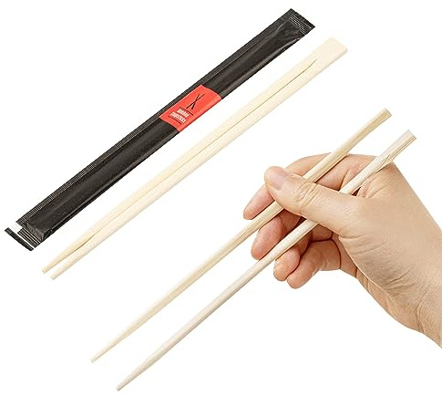 Bambuddha 8.3 Inch To Go Twin Bamboo Chopsticks - 100 Durable, Individually Wrapped, Ideal For Cafes And Restaurants