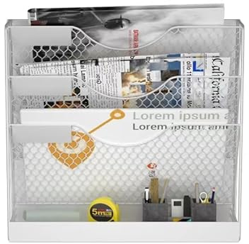 Magnetischer Zeitschriftenhalter, Akten-Organizer, magnetische Aktenhalter, 4 Ebenen, magnetischer Papierhalter für Aktenschrank, Whiteboard, Kühlschrank, Heimbüro, kein Bohren, magnetischer