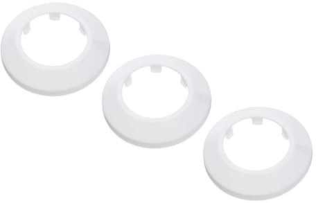 PATIKIL Rohrabdeckung Wasserrohrabdeckung Dekoration Rohrmanschette 1,69/43mm, 3 Stück Flansch PP Kunststoff Abflussrohrabdeckung Rosetten für Heizkörperrohre Wandrohrrohr Dekor, Weiß